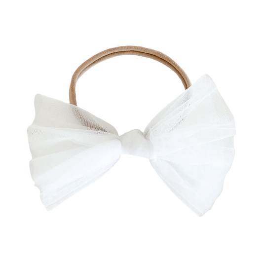 Tulle Bow - Snow